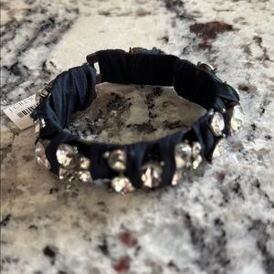 J. Crew Navy Bracelet with Crystal Embellishments NWT